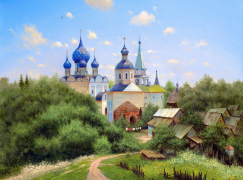 Вышивка крестиком 40х50см, Церковь