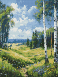 Вышивка крестиком 40х50см, Русскиая природа - Вышивка крестиком 40х50см, Русскиая природа