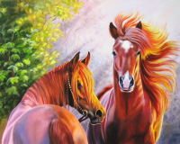 Алмазная мозаика круглыми стразами 40x50: Лучезарные (худ. Самарская Е.)