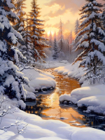 Вышивка крестиком 40х50: Вышивка крестиком 40х50см, Зимняя река