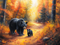 Вышивка крестиком 40х50: Вышивка крестиком 40х50см, Медведи и осень