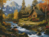 Вышивка крестиком 40х50см, Дом у реки - Вышивка крестиком 40х50см, Дом у реки