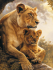 Вышивка крестиком 40х50см, Львы - Вышивка крестиком 40х50см, Львы