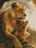 Вышивка крестиком 40х50см, Львы - Вышивка крестиком 40х50см, Львы