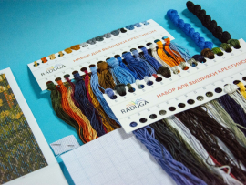 Вышивка крестиком 40х50см, Белочки осенью - Вышивка крестиком 40х50см, Белочки осенью