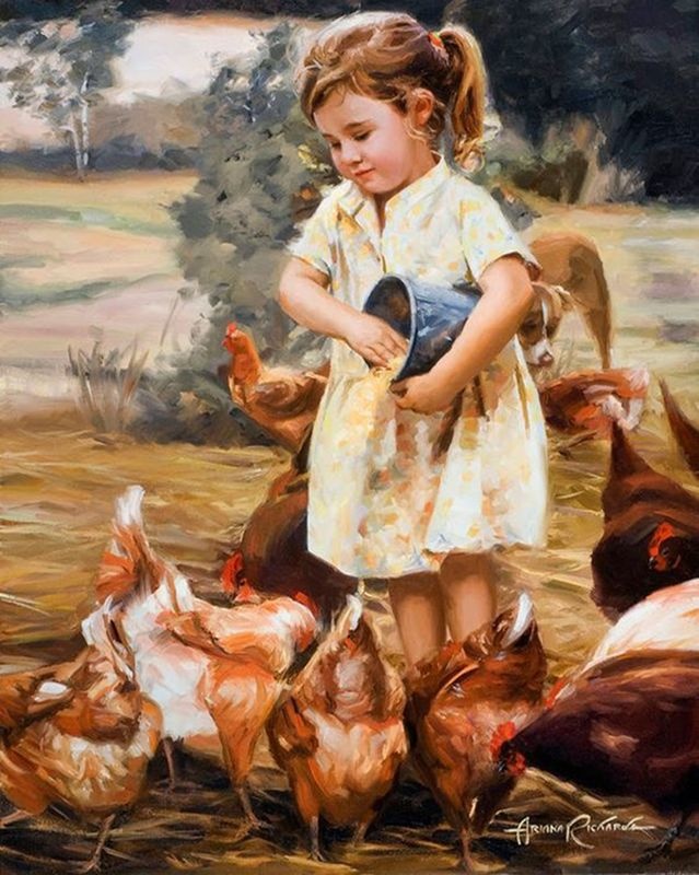 Девочка с курами картина