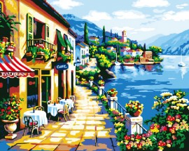 Картины по номерам 40х50 - Кафе у моря - Картины по номерам 40х50 - Кафе у моря