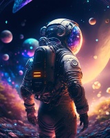 Картины по номерам 40х50: Космонавт (худ. Яковец Е.)