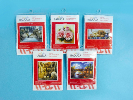 Вышивка крестиком 40х50см, Фиалки в чашке - Вышивка крестиком 40х50см, Фиалки в чашке