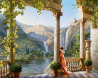 Алмазная мозаика круглыми стразами 40x50: Идиллия (худ. Сатаров М.)
