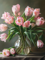 Вышивка крестиком 40х50: Вышивка крестиком 40х50см, Розовые тюльпаны