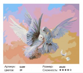 Картины по номерам 40х50 - Голуби в небе - Картины по номерам 40х50 - Голуби в небе