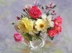 Розы  в кувшинчике (худ. Бузин И.)