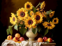 Вышивка крестиком 40х50: Вышивка крестиком 40х50см, Подсолнухи и фрукты