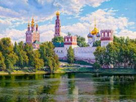 Вышивка крестиком 40х50см, Монастырь - Вышивка крестиком 40х50см, Монастырь