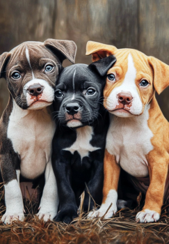 Вышивка крестиком 40х50см, Щенки