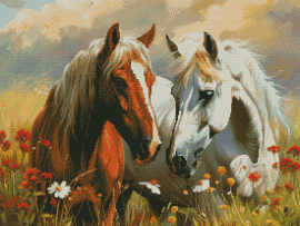 Вышивка крестиком 40х50см, Пара лошадей - Вышивка крестиком 40х50см, Пара лошадей