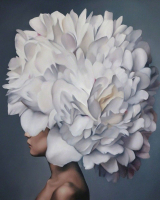 Алмазная мозаика круглыми стразами 40x50: Цветочная голова