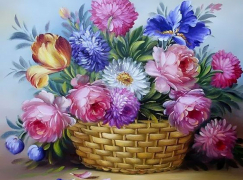 Цветы в корзине