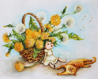 : Корзина одуванчиков (худ. Букреева И.)